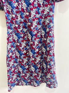 Floral Print Flounce Sleeve Dress