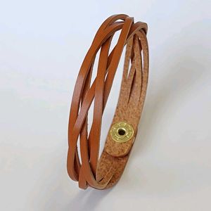 Unisex Leather Cuff Bracelets Set of 3 Pieces