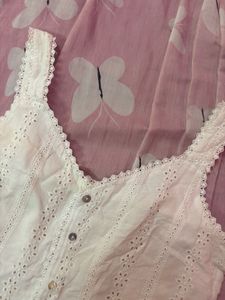 White Eyelet Lace Crop Top