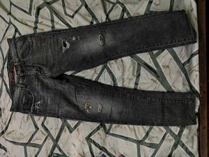 Ripped Gray Denim Jeans
