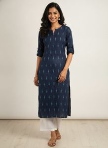 Stylish Navy Blue Printed Kurta
