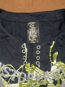 Distressed Graphic Print Cropped Top