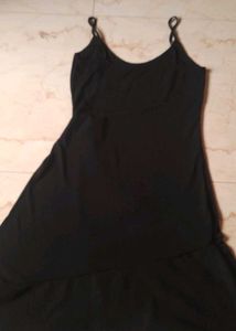 Chic Black Mini Dress with Rhinestone Accent