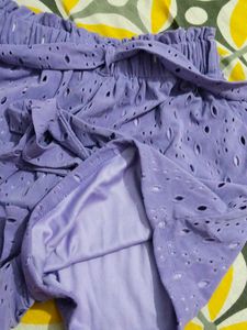 Cute Purple Cut-Out Shorts