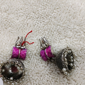 Trishul design oxidised earing