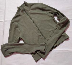 Ribbed Zip-Up Jacket