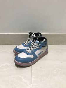 Blue &amp; White High-Top Sneakers