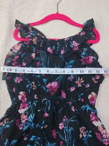 Chic Floral Print Ruffle Dress