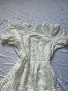 White Puff Sleeve Mini Dress