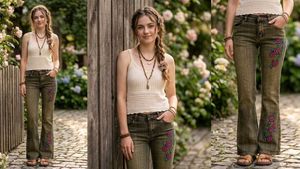 combo of new embroidered jeans for girls