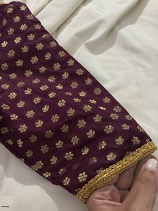 Elegant Ethnic Blouse with Gold Print