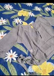 Grey Embroidered Blouse