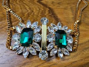 Stunning Emerald and Crystal Necklace