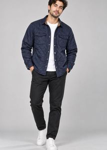 ZARA Men's Navy Quilted Jacket