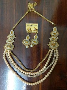 AT JUST 499🔥 Pearl Necklace Set with Earrings ✨