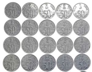 50 paise steel 100 coins