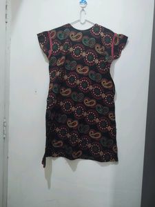 Black Kurta With Mango Prints And Embroidery