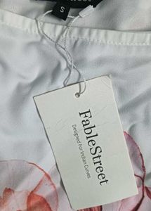 White Floral Print Top
