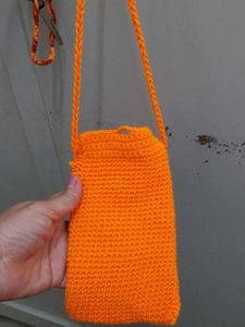 Handmade Crochet Sling Pouch mobile bag