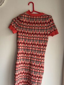 Retro Checkered Knit Dress