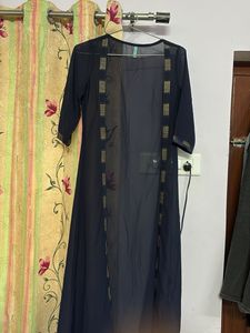 Elegant Navy Blue Pant Suit with Checkered Detail