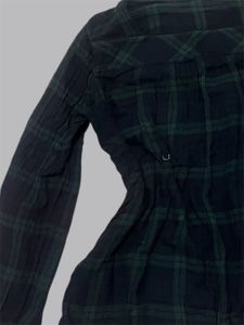 Green Plaid Long Sleeve Top
