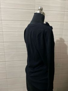 Korean imported Black Button-Up Cardigan with Flor
