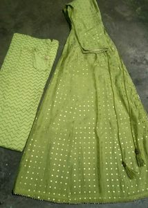 Elegant Lime Green Kurta amd jacket Set