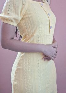 Lemon Yellow Eyelet Dress