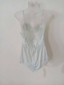 Light Blue Lace Trim Camisole Bodysuit