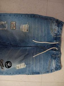 Distressed Patch Jeans