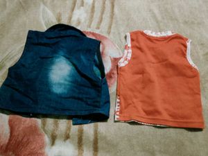 Baby Boy's Denim Vest &amp; Graphic T-Shirt Set