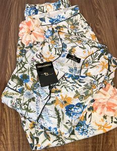 Women Floral Print Nightsuit