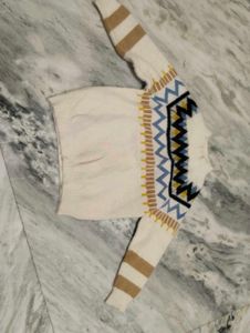 Patterned Mock Neck Sweater