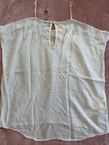 mango White Lace Detail top