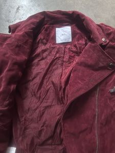 Burgundy Suede Moto Jacket