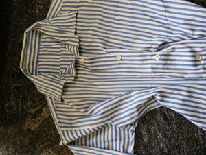Blue Striped Oversized Shirt