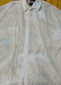 Zara White Classic Button-Up Shirt