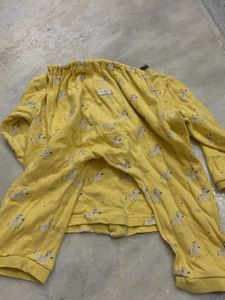 Cute Yellow Dog Print Pajama Set