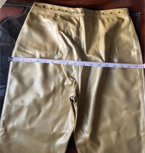 vintage Y2K gold leather pants