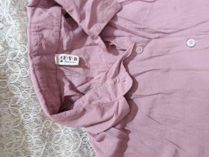 Chic Pink Oversized Collared Shirt