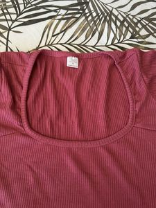 Ribbed Square Neck Top