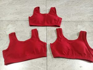 Set of 3 Red Sports Bras
