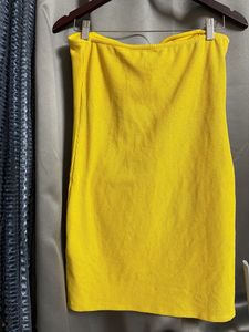Bright Yellow Strapless Mini Dress