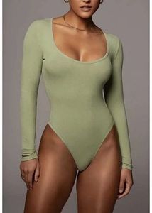Olive green bodysuit for women