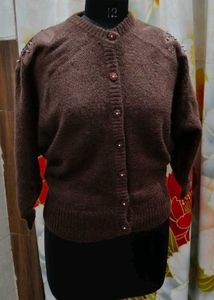 Brown Button-Down Cardigan
