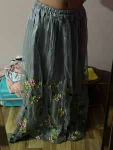 Embroidered Grey Lehenga Choli Set