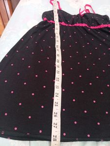 Cute Black &amp; Pink Polka Dot Nightdress