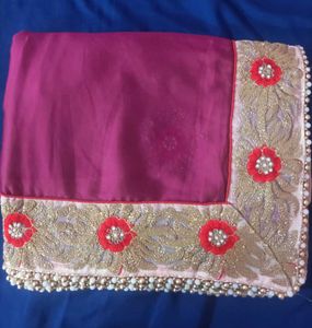 Elegant Embroidered Silk Saree