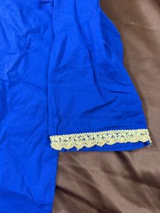 Royal Blue Kurta with Lace Trim
